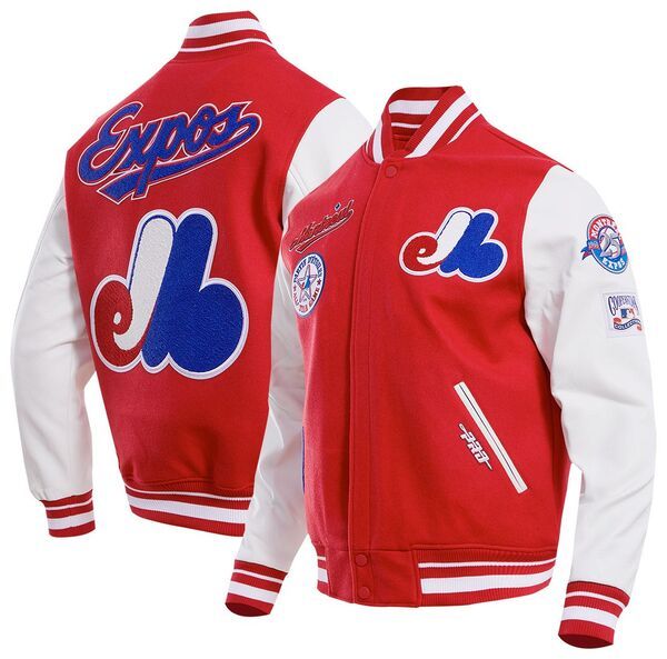 プロスタンダード メンズ アウター ジャケット・ブルゾン ウール Pro Standard Mens Montreal Expos Wool Varsity Jacket Red レッド