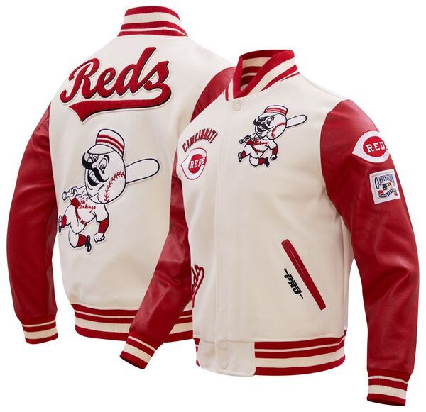 プロスタンダード メンズ アウター ジャケット・ブルゾン ウール Pro Standard Mens Cincinnati Reds Wool Varsity Jacket Cream クリーム