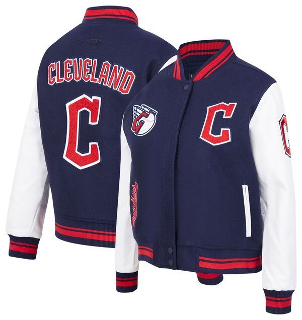 プロスタンダード レディース アウター ジャケット・ブルゾン Pro Standard Womens Cleveland Guardians Retro Varsity Jacket Navy ネイビー