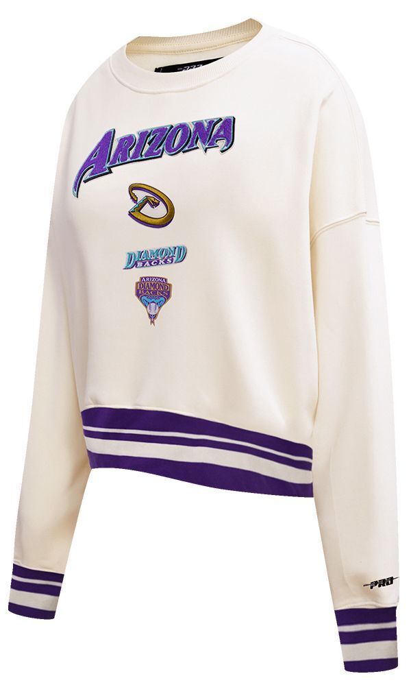 プロスタンダード レディース アウター パーカー・スウェット クルーネック シャツ フリース Pro Standard Womens Arizona Diamondbacks Retro Fleece Crew Neck Sweatshirt Cream クリ