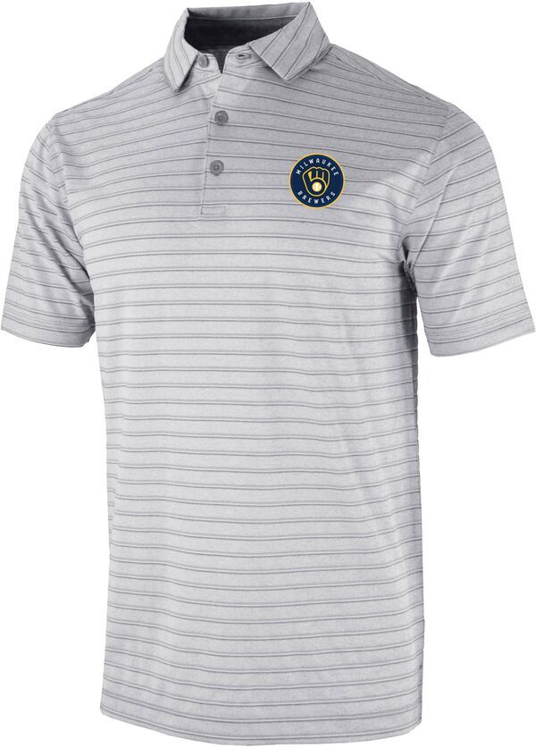 コロンビア メンズ トップス ポロシャツ Columbia Mens Milwaukee Brewers OmniWick Post Round Polo Gray グレー