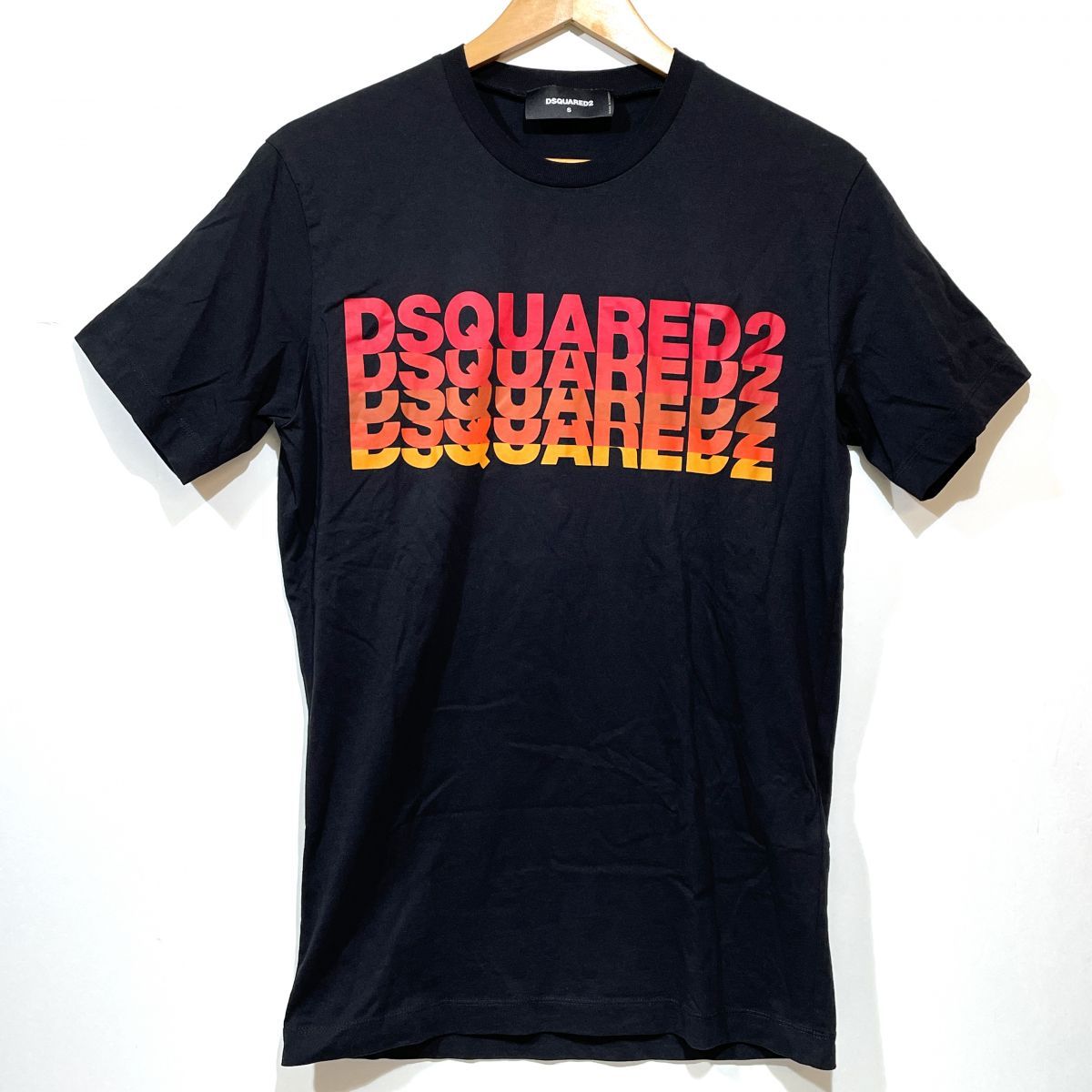 DSQUARED2 ディースクエアード ロゴ プリント Tシャツ Sサイズ S74GD0814 S22427 半袖 ブラック系 ※中古 【津山店】