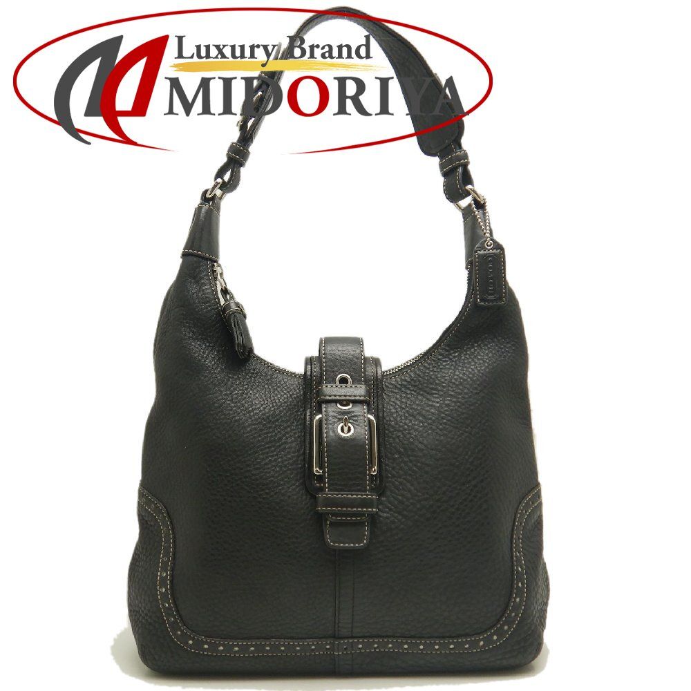 COACH コーチ ハンプトンズ ワンショルダー 5054 ショルダーバッグ レザー ブラック レディース /253778【中古】