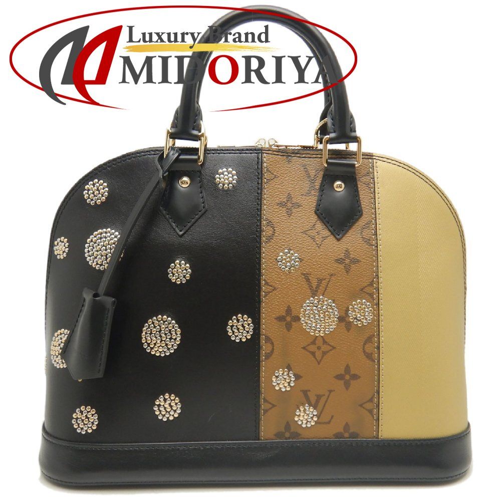 LOUIS VUITTON ルイヴィトン モノグラムリバース アルマPM スタッズ 2017年限定 M43407 ハンドバッグ ノワール ブラウン レディース /253797【中古】