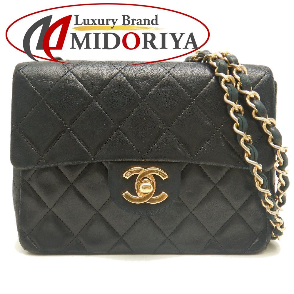 CHANEL シャネル ミニマトラッセ17 A01115 チェーンショルダー バッグ ラムスキン ブラック レディース /253801【中古】
