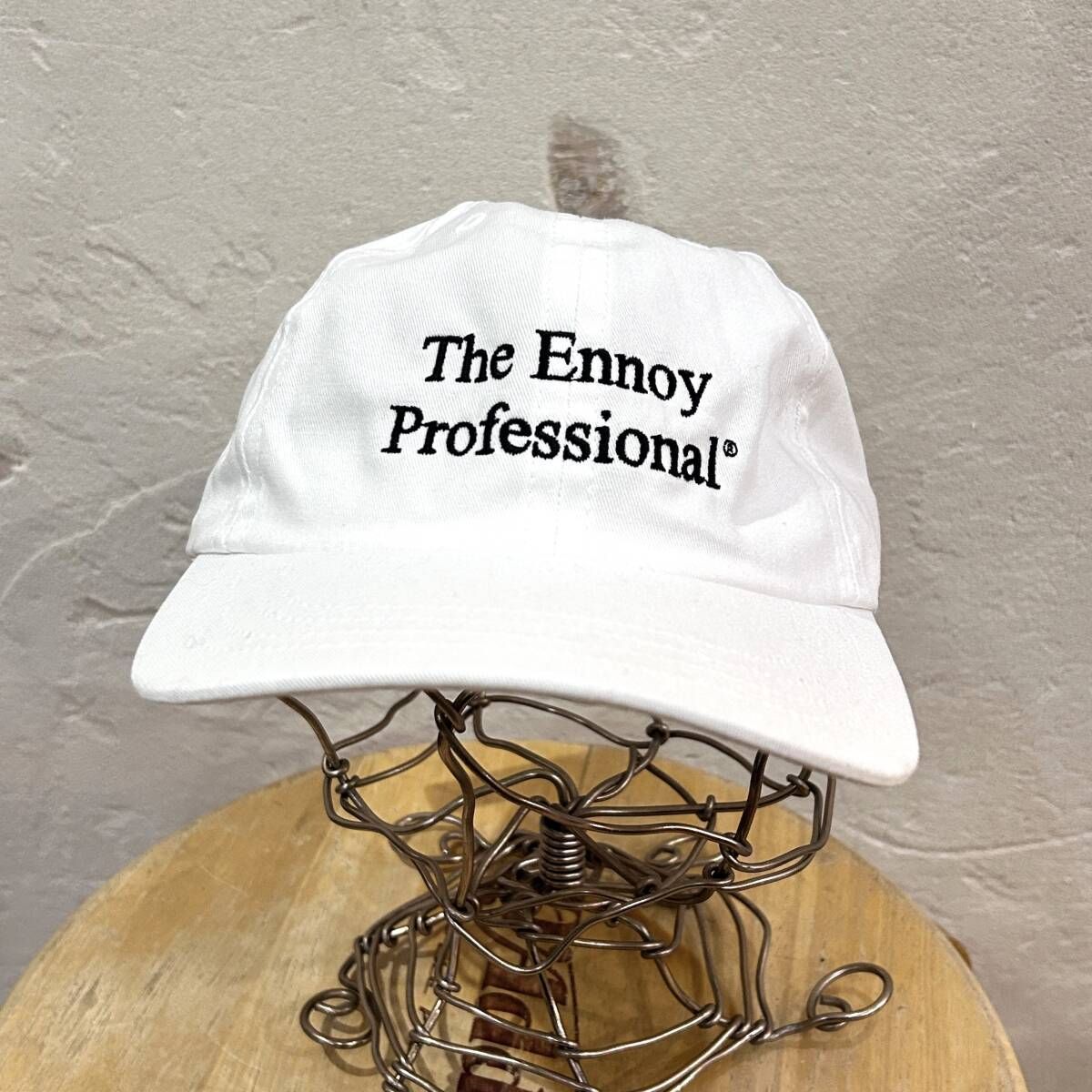 (n34) The Ennoy Professional / ザ エンノイ プロフェッショナル PROFESSIONAL COTTON CAP キャップ ホワイト MADE IN USA 刺繍 used
