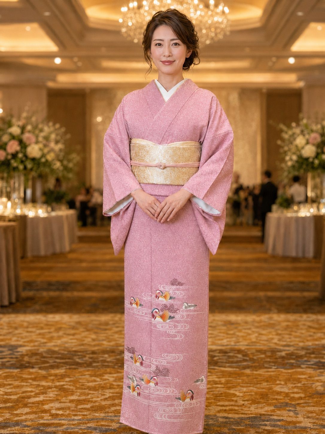 きもの蔵 ◆ 人間国宝・羽田登喜男　訪問着　鴛鴦［良品］