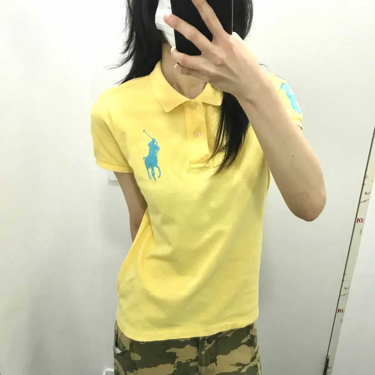 ポロ BIGポニー イエロー 黄色 カラーTシャツ 半袖Tシャツ