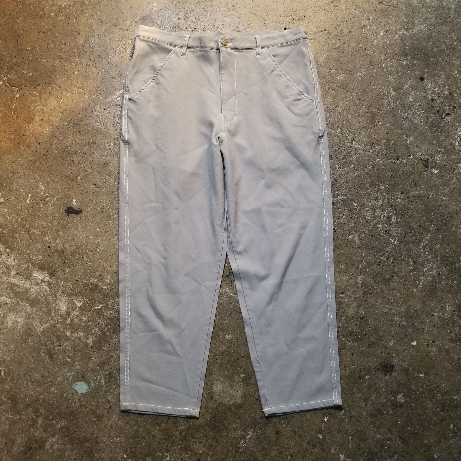 COMME des GARCONS SHIRT 16ss 染色加工 エステルワークパンツ L コムデギャルソンシャツ グレー 2016ss