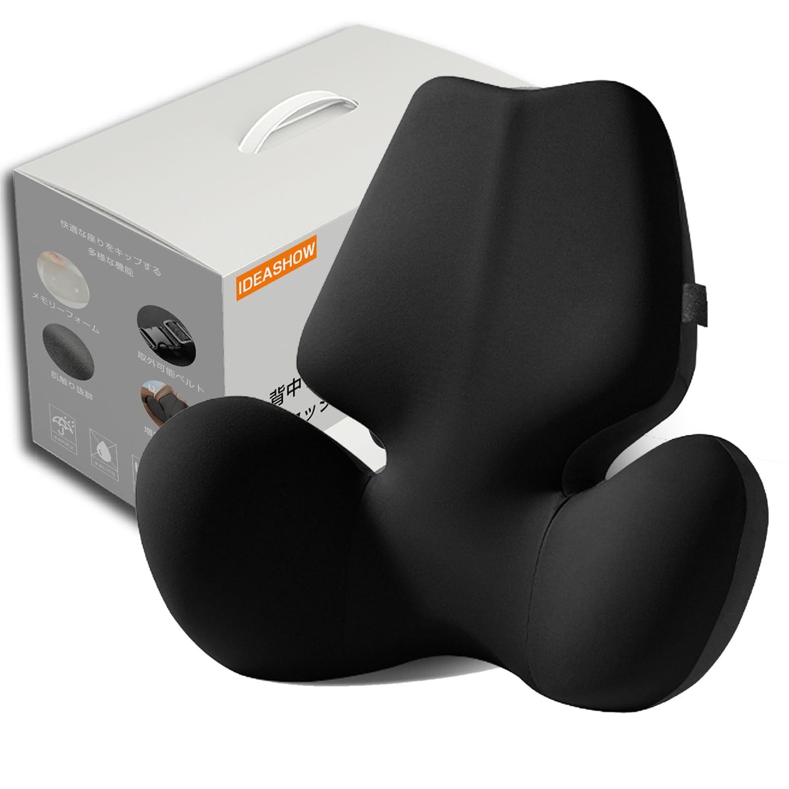 低反発クッション ランバーサポート 腰クッション 車用シートクッ ション 腰枕 デスクチェア ゲーミングチェア 車用背もたれ 背当て 肌に優しいカバー 固定ベルト付き★ 21cb03be