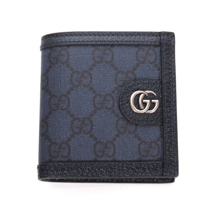 GUCCI グッチ オフィディア 二つ折り財布 732016 UULBN 4055 ダークブルー パラジウム ダブルG メタル GG ミニ ウォレット 札入れ メンズ レディース ユニセックス 【新品・本物】売れ筋