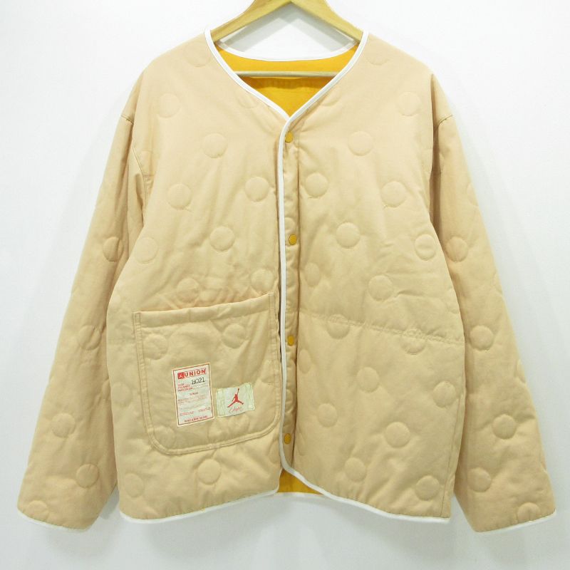 【三重本店】 中古 JORDAN × UNION | ジョーダン × ユニオン リバーシブル中綿ジャケット Light Jacket DJ9518-771 ベージュ サイズ：M 【95】