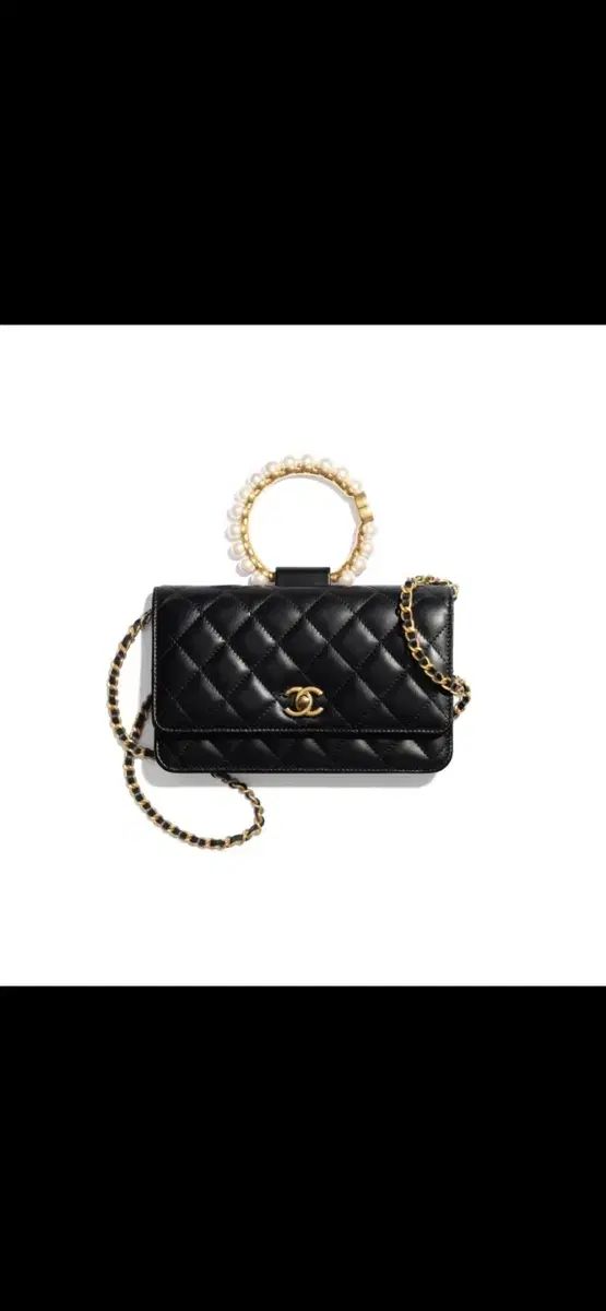 CHANEL シャネル ブラック ゴールド パールハンドル WOC クロスバック 新品