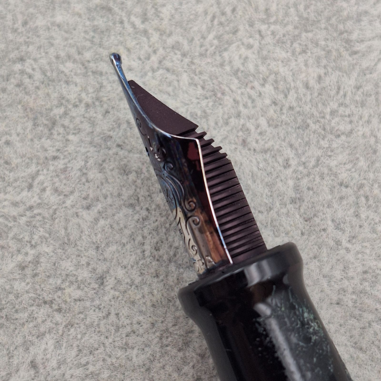 アウロラ 万年筆 14K AURORA グレー モザイク オプティマ Optima 筆記