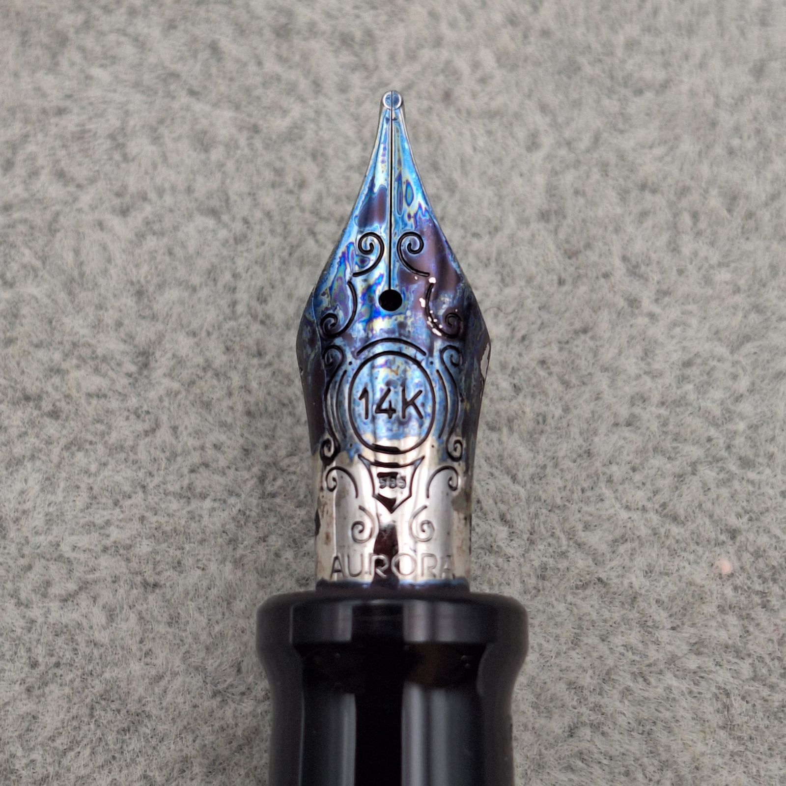 アウロラ 万年筆 14K AURORA グレー モザイク オプティマ Optima 筆記