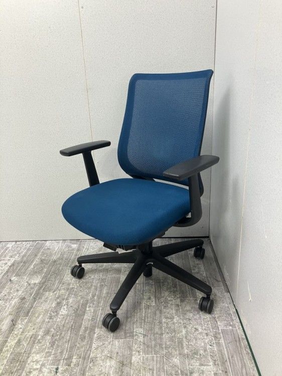 【中古品】コクヨ 固定肘付ミトラチェア CRS-2900E6 ブルー
