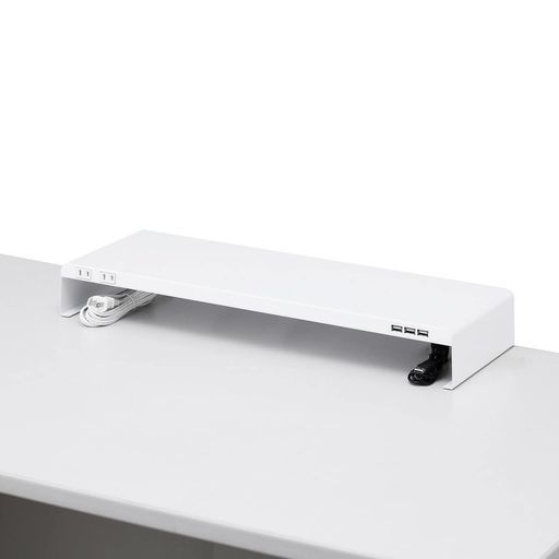 サンワサプライ電源タップ+USBポート付き机上ラック(W600xD200ホワイト)MR-LC202WN