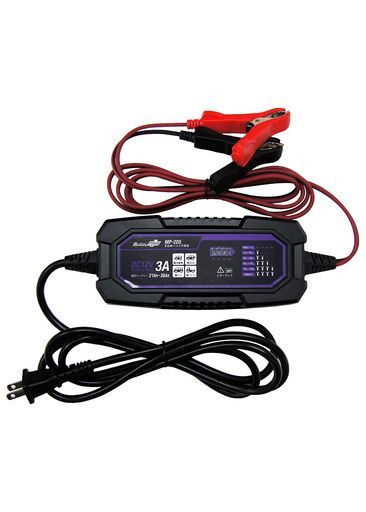 メルテック(meltec)全自動パルスバッテリー充電器(軽自動車)12V専用定格3Aバッテリー診断機能付維持充電(トリクル充電)方式長期保証3年MP-205