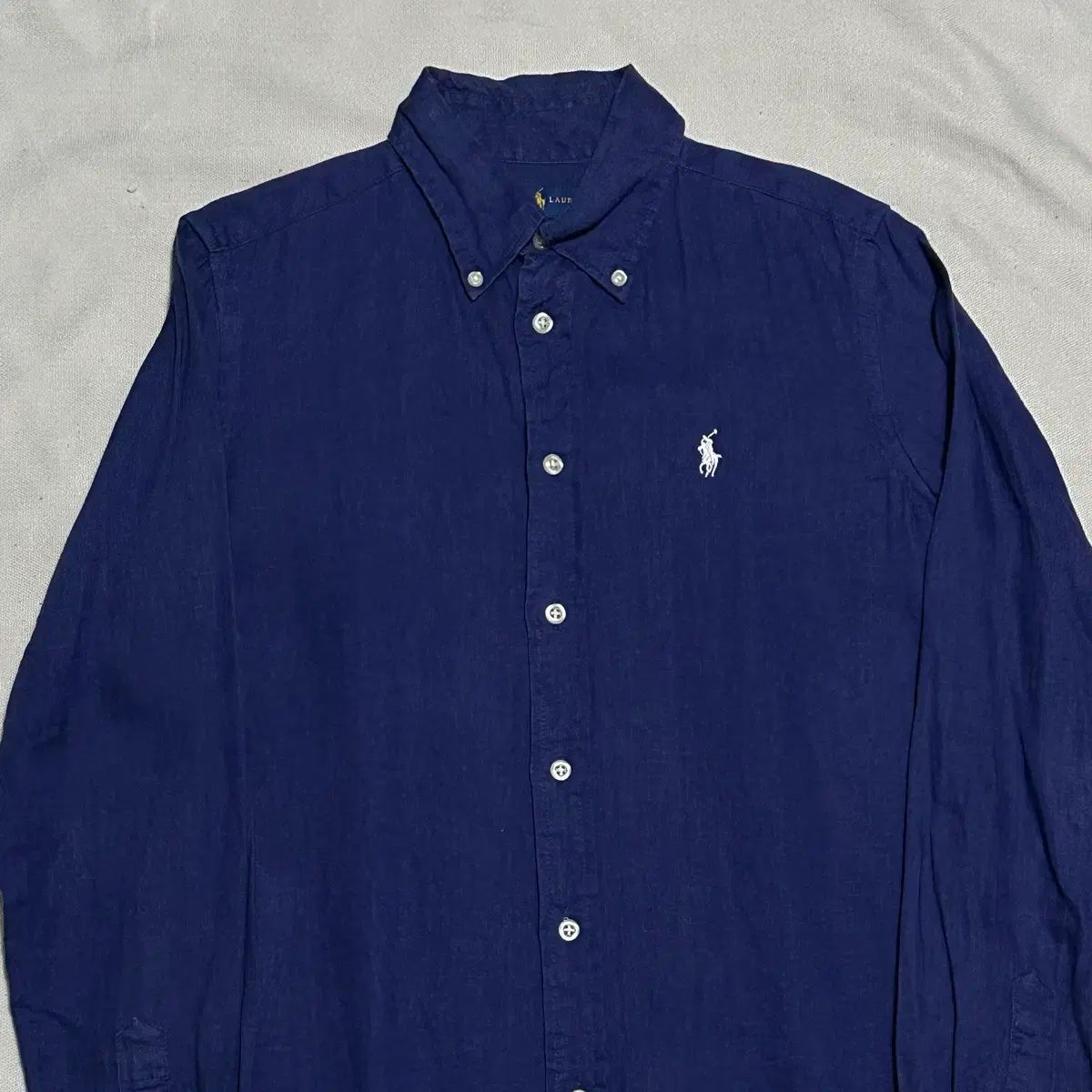S POLO RALPH LAUREN クラシックフィット ネイビー リネン シャツ