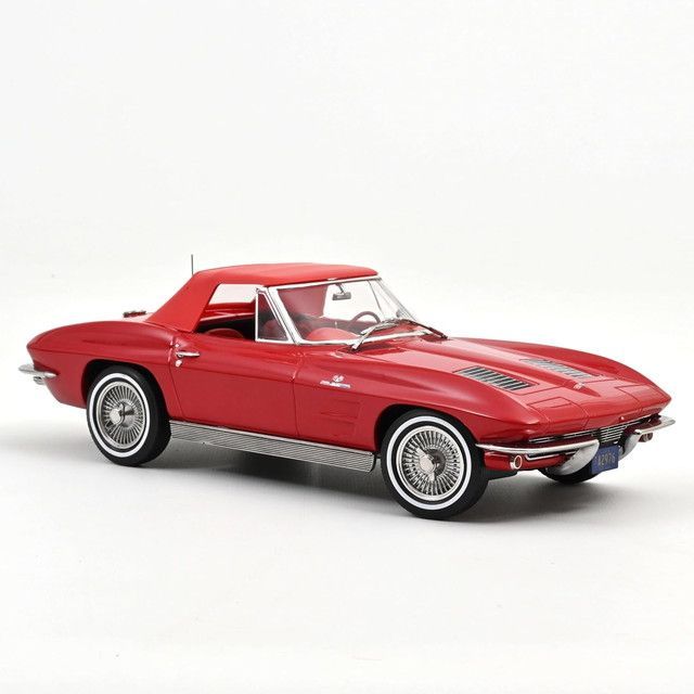 新品 NOREV 1/18 シボレー コルベット スティングレイ カブリオレ 1963 リバーサイド レッド 完成品ダイキャストミニカー 189056 [佐川急便]