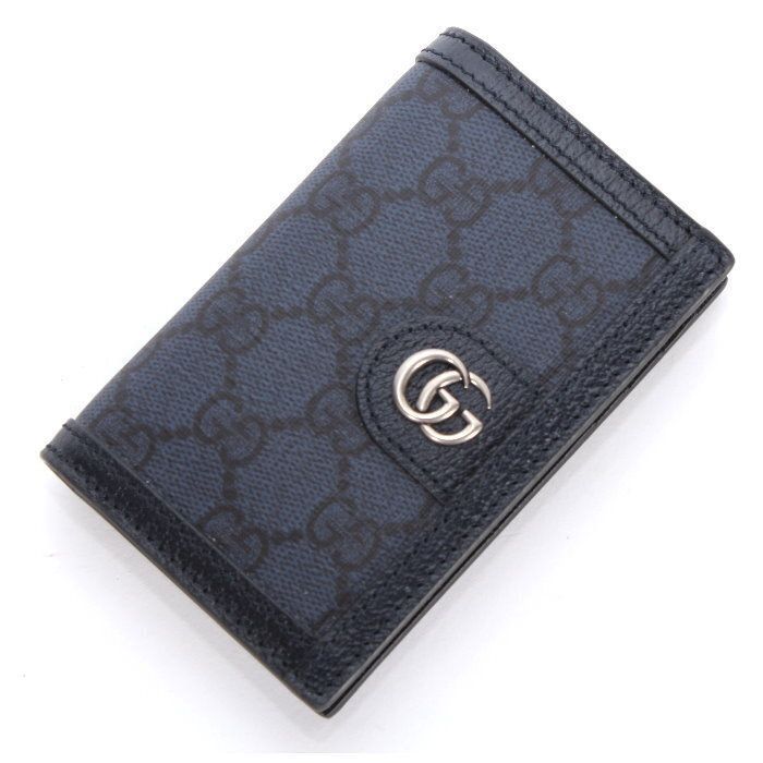 GUCCI グッチ オフィディア カードケース 734943 UULBN 4055 ダークブルー パラジウム ダブルG メタル GG カードホルダー 名刺入れ メンズ レディース ユニセックス【新品・本物】売れ筋