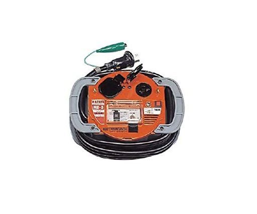 ハタヤ(HATAYA)コードリール屋内用100V型コード5m太さ2.0mm2メタセンボックス接地付事故防止コンセント2個コンセント防塵キャップ漏電遮断器家庭用工場用建設現場〈金属感知機能付〉メタル…