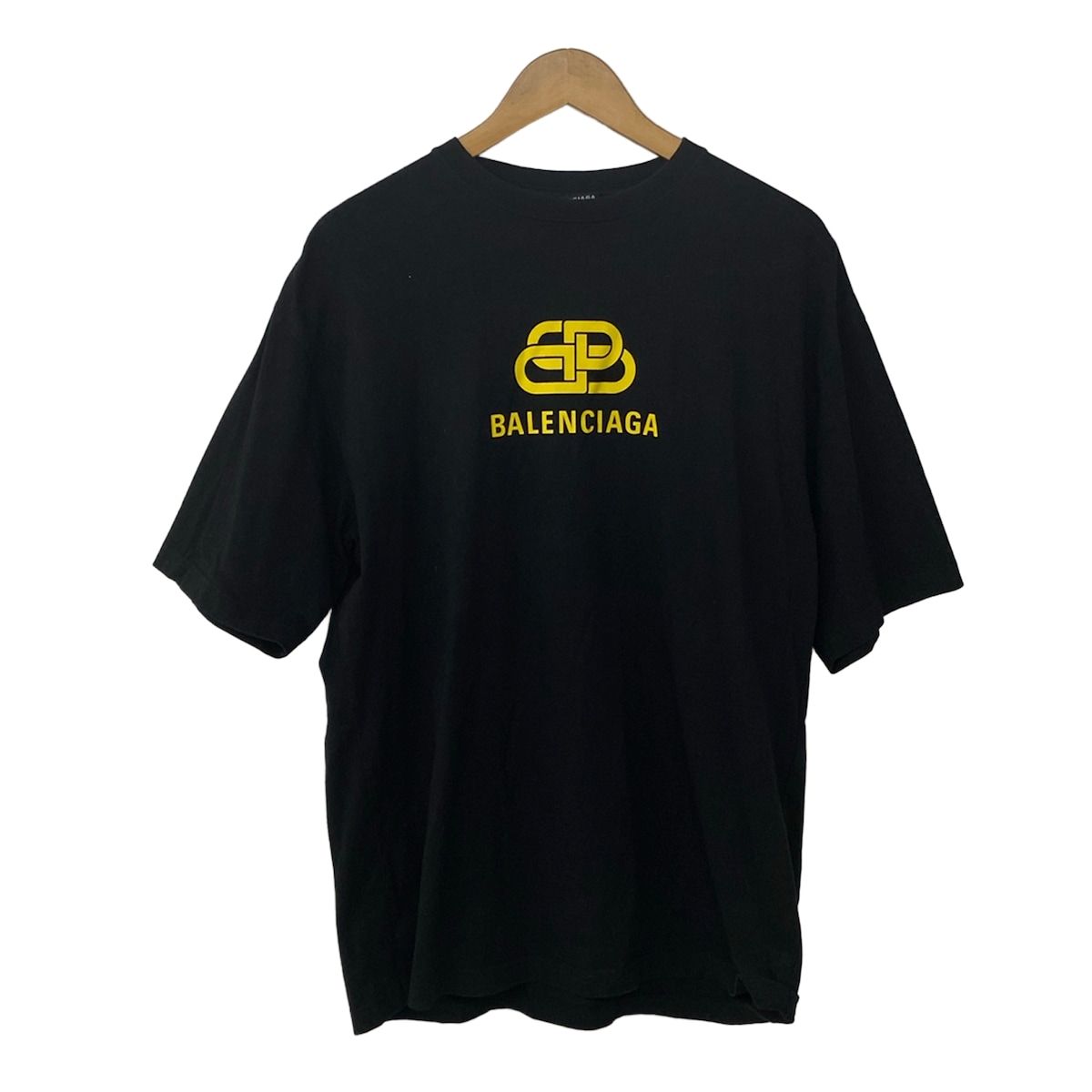 BALENCIAGA(バレンシアガ) 半袖Tシャツ サイズXS メンズ美品 - 578139 黒×イエロー クルーネック