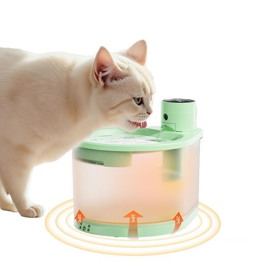 猫給水器温水温かい保温恒温スマートペット用自動給水器【着脱式ヒーターベース搭載冬は温水/夏は常温水通年利用可能サーモスタット機能】ワイヤレス本体2.8Lタンク3つの給水モードコ…