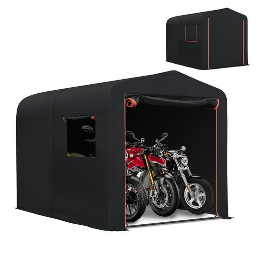 【Lサイズ】Mozanサイクルポートサイクルハウスバイクガレージ大型バイク3台用バイクシェルターバイクテント自転車置き場自転車テント家庭用物置収納屋外簡易車庫防水日よけ(Lサイズ:21…