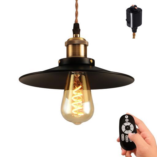 ペンダントライトダクトレール式直径22cm吊り下げライトE26口金300LM4.5W(20W形相当)リモコン付き北欧風インテリア照明天井照明遠隔操作装飾電球雰囲気調光調色常夜灯スチール製(電池別売…