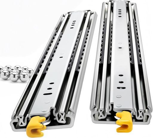 NODIBRO超重量用スライドレールロック付き最大耐荷重220kg引き出しレール3段フル伸縮幅76mm工業用冷延鋼1500mm耐久性日本語説明書付き左右1セット