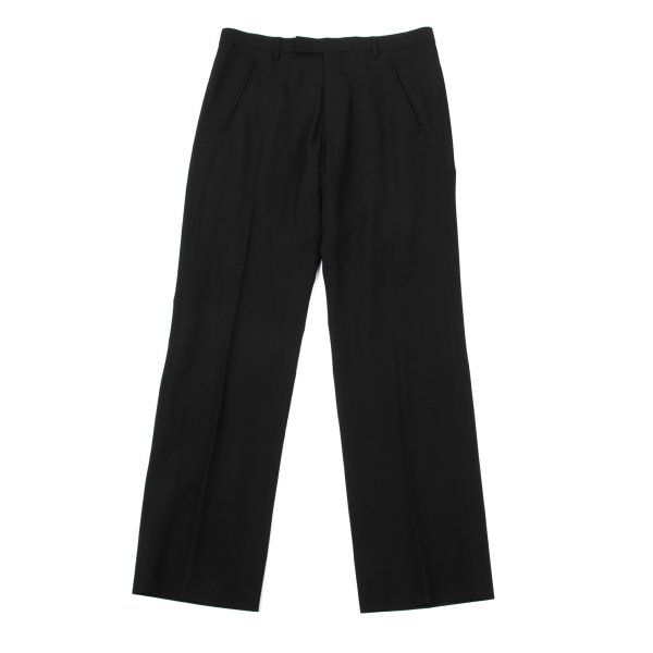 ジャンポールゴルチエ オムJean Paul GAULTIER HOMME ウール混ストレートパンツ 黒46