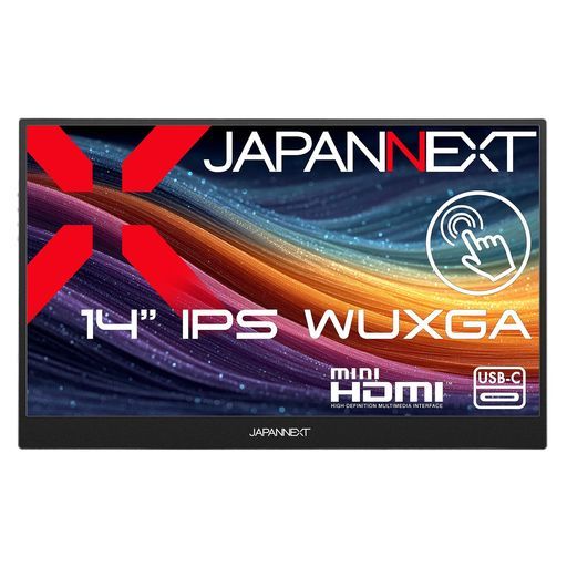 【ECサイト限定】JAPANNEXT14インチIPSパネル搭載10点マルチタッチ対応WUXGA(1920x1200)解像度モバイルモニターJN-MD-EiT14WXminiHDMIUSB-CHDRアスペクト比16:10