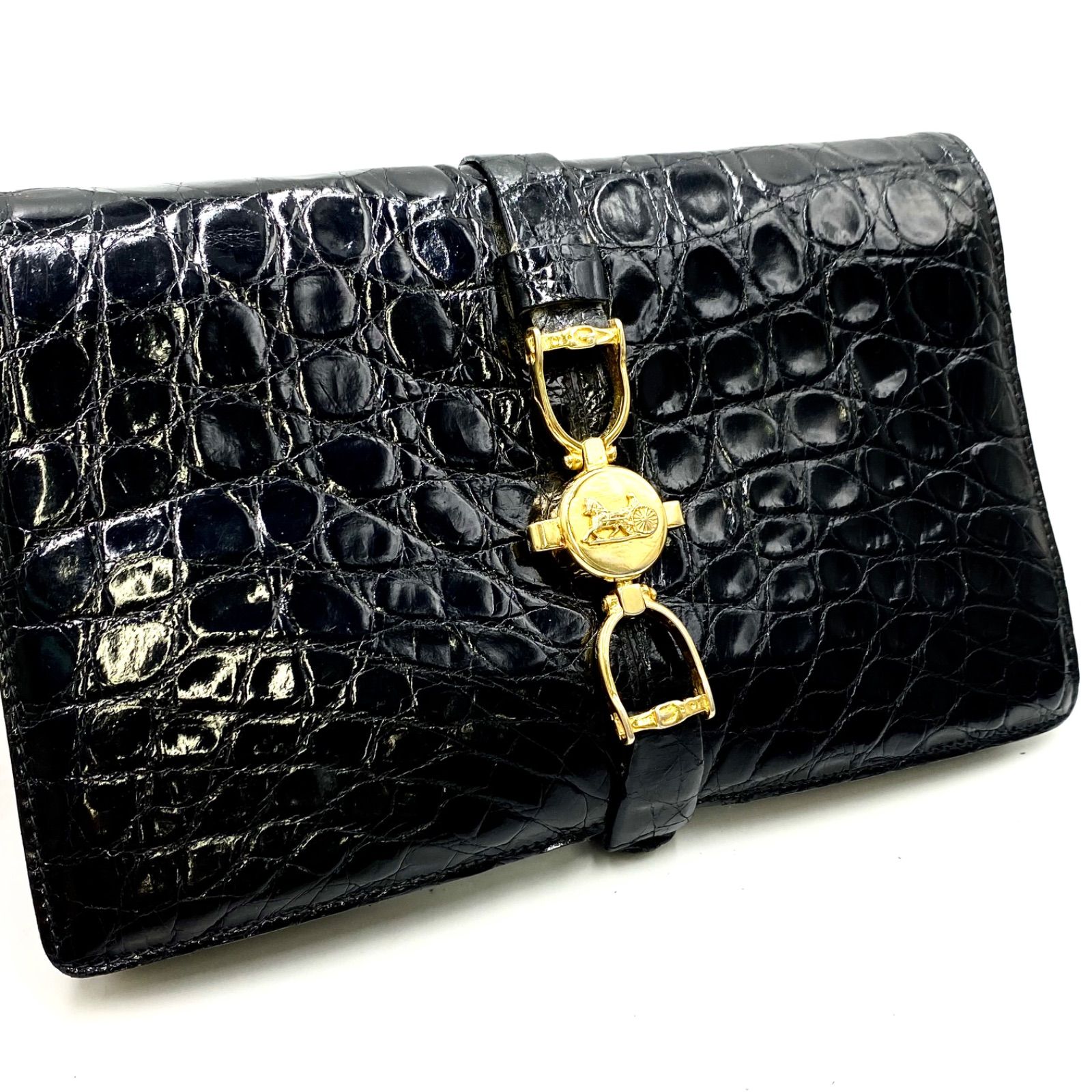 セリーヌ CELINE クラッチバッグ 馬車 セカンドバッグ 馬車金具 レザー
