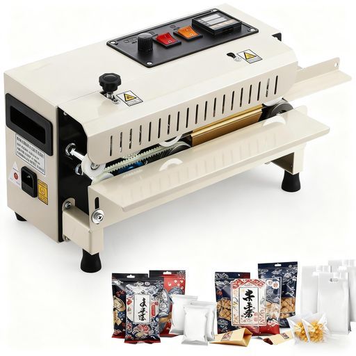 シーラー業務用全自動連続シール機温度&速度調整可能横型袋シーラープラスチック包装袋対応12m/分高速封印デスクトップタイプ