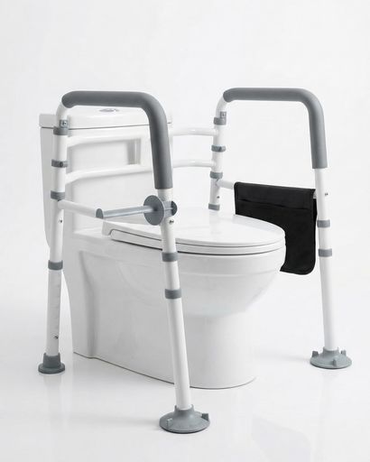 【ZAKULIA】トイレ手すり折りたたみ式介護立ち上がり補助転倒防止トイレてすり介護用工事不要置くだけ高さ7段階調整幅多段階調整組立簡単ホワイト