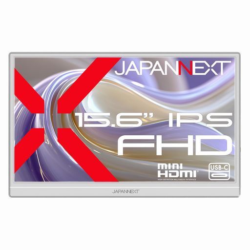 JAPANNEXT15.6インチIPSパネル搭載フルHD(1920x1080)解像度モバイルモニター(ホワイト)JN-MD-IPS156F2-WminiHDMIUSB-C自立式キックスタンド搭載フェルトケース同梱