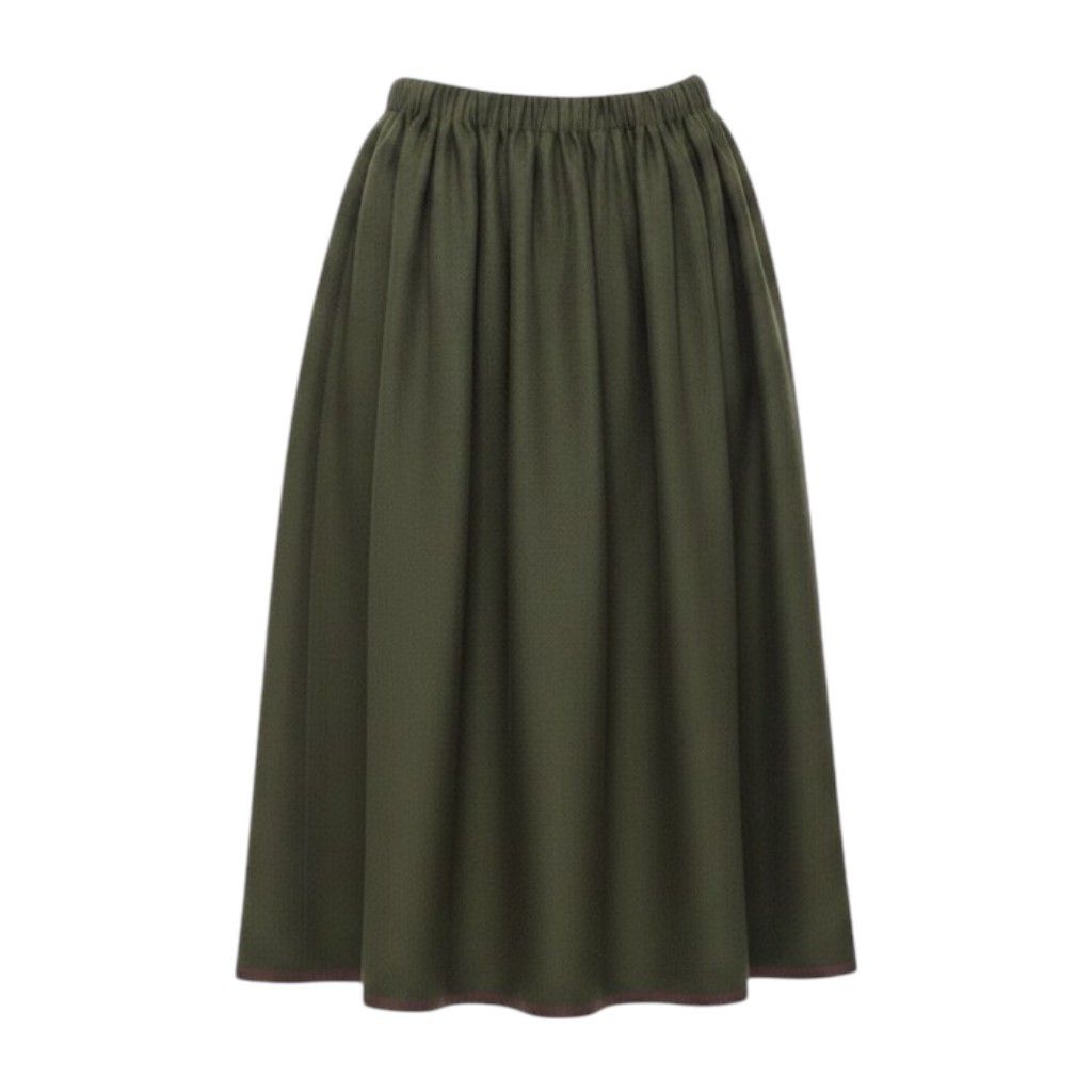 29e7 tricot COMME des GARCONS トリコ コムデギャルソン ウールスカート ロングスカート AD2021 TH-S017 グリーン レディース 女性用u02t