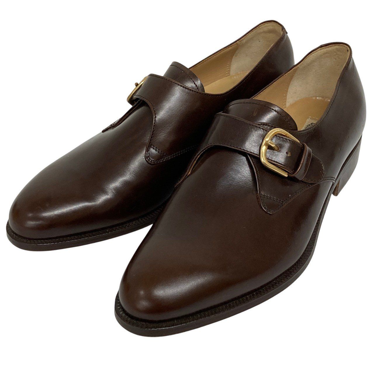 未使用/Borsalino/ボルサリーノ/革靴/モンクストラップ/シューズ/25EE/ITALY製/ブラウン/メンズ/RS1220