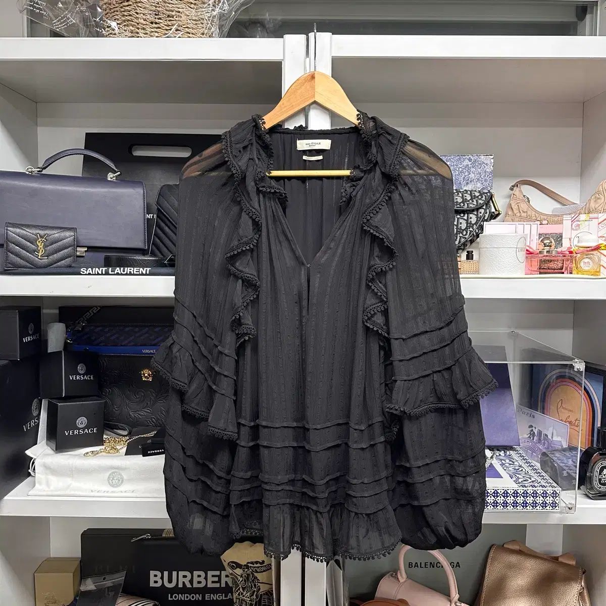 ISABEL MARANT イサベルマラン ブラック ラッフル ブラウス