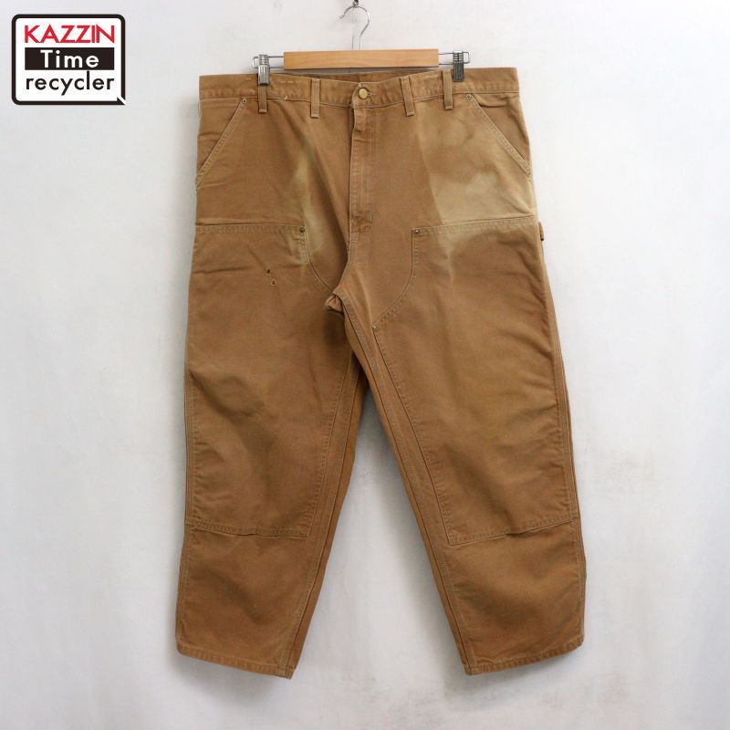 90s USA製 vintage Carhartt ダック ダブルニー BRN ペインターパンツ メンズ 表記44×30サイズ