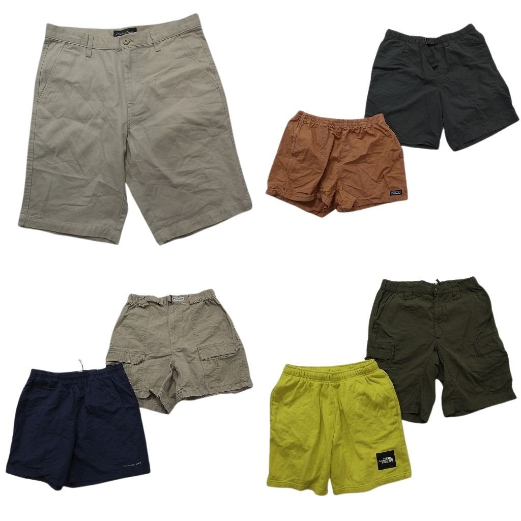 古着卸 まとめ売り アウトドアブランドMIX ショートパンツ 7枚セット ( メンズ 32/S ) コロンビア ノースフェイス パタゴニア 中古 NE6384