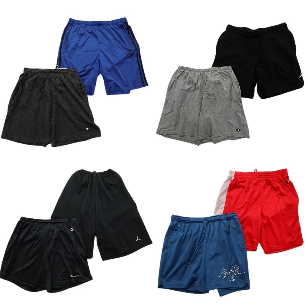 古着卸 まとめ売り スポーツブランドMIX ショートパンツ 8枚セット ( メンズ XL ) チャンピオン ジョーダン アディダス 中古 古着 NE6395