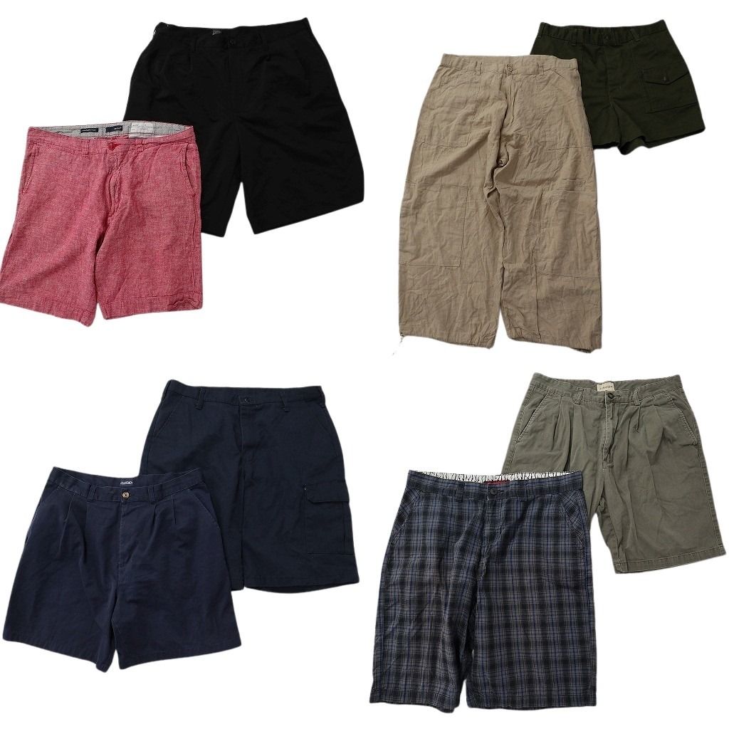古着卸 まとめ売り ショートパンツ MIX 8枚セット ( メンズ 36 ) ブラック チェック 2タック ネイビー 中古 古着 NE6422 7,742円