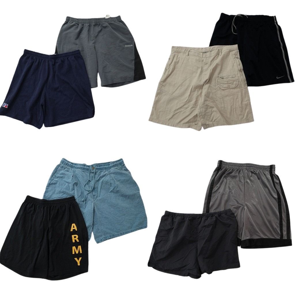 古着卸 まとめ売り ショートパンツ MIX 8枚セット ( メンズ XL ) ラッセル サイドライン ARMY イージー 中古 古着 NE6423
