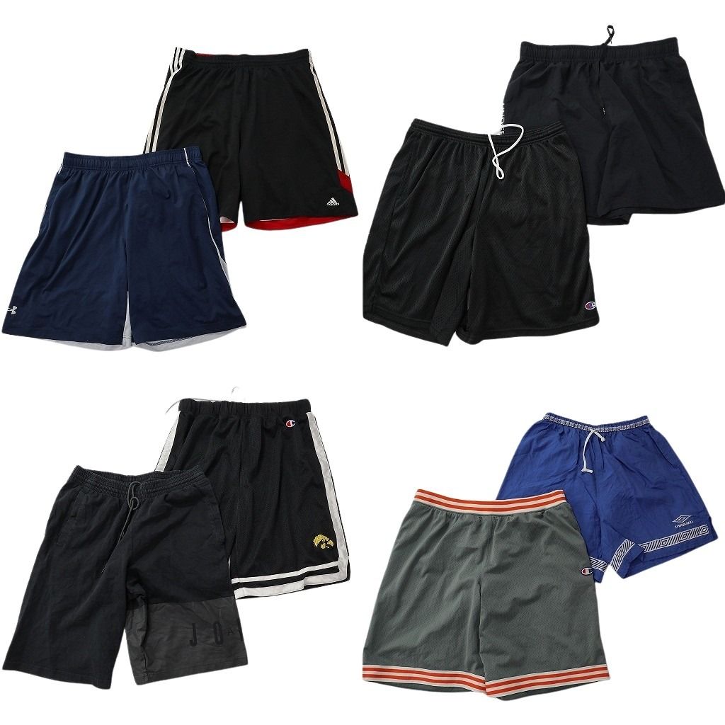 古着卸 まとめ売り スポーツブランドMIX ショートパンツ 8枚セット ( メンズ XL ) チャンピオン ジョーダン アディダス 中古 古着 NE6432