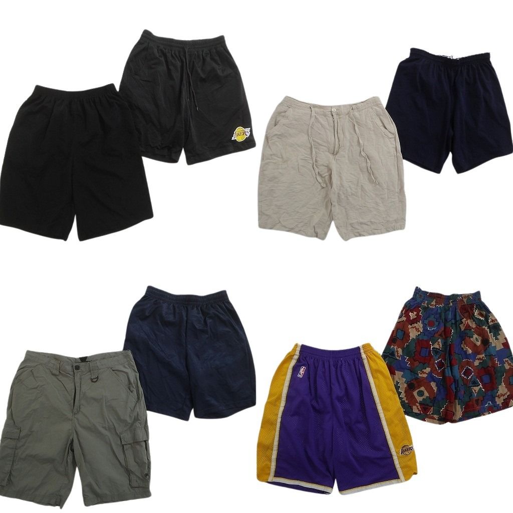古着卸 まとめ売り ショートパンツ MIX 8枚セット ( メンズ M ) プロチーム NBA レイカーズ バスパン カーゴ 中古 古着 NE6466