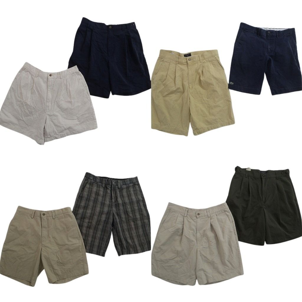 古着卸 まとめ売り ショートパンツ MIX 8枚セット ( メンズ 32 ) ラコステ ホワイト 2タック チェック ベージュ 中古 古着 NE6477 7,448円