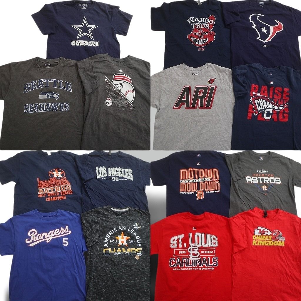 古着卸 まとめ売り プロチーム Tシャツ 15枚セット ( メンズ L ) NFL カウボーイズ テキサンズ MLB アストロズ 中古 古着 NE6506