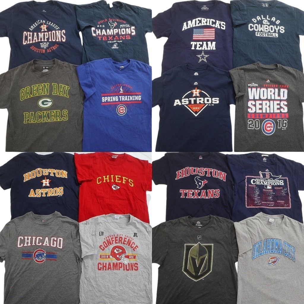 古着卸 まとめ売り プロチーム Tシャツ 16枚セット ( メンズ M/L ) NFL パッカーズ テキサンズ NBA サンダー MLB カブス 中古 古着 NE6509